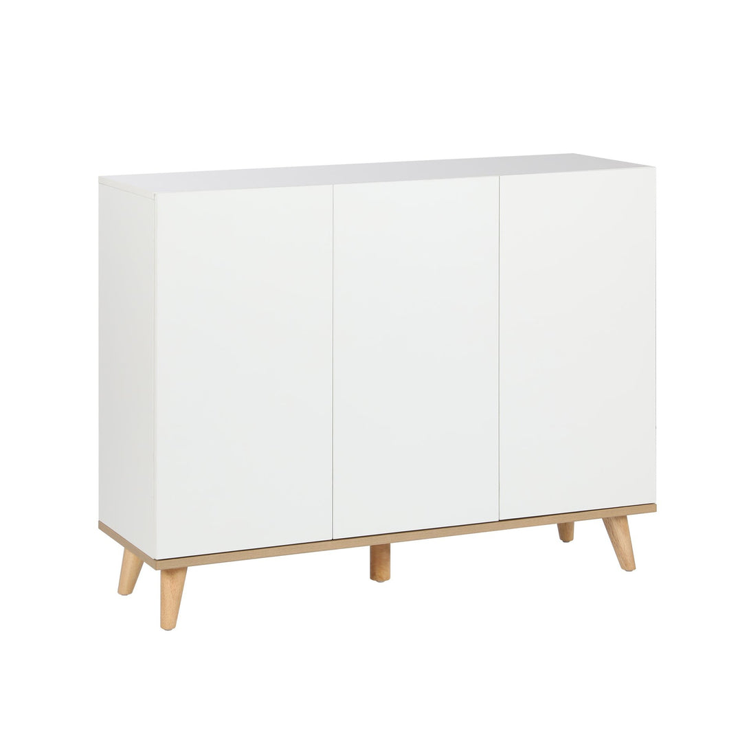 Hudson 3 Door Shoe Cabinet Storage Rack - White