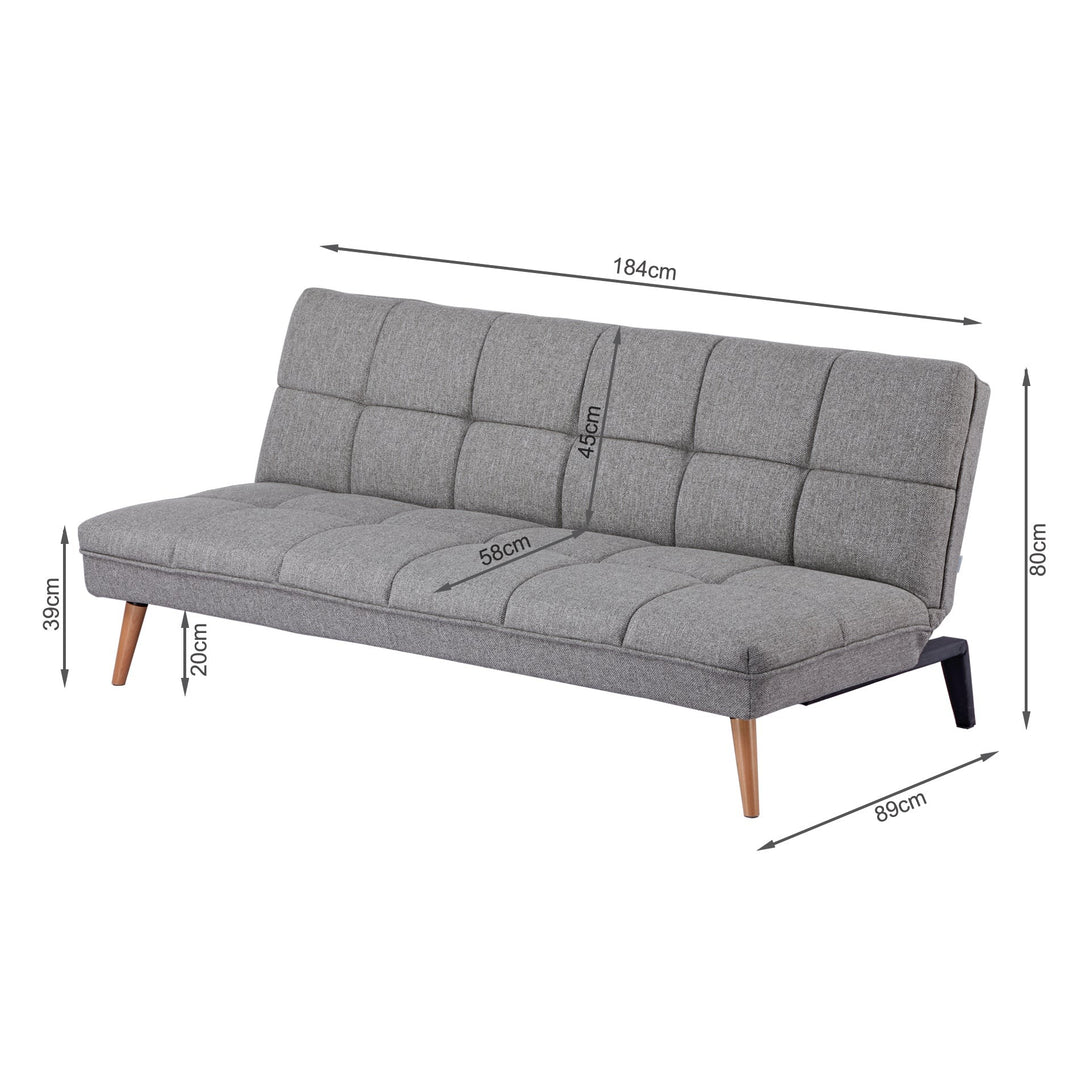 Chile 3 Seater Sofa Bed - Light Grey