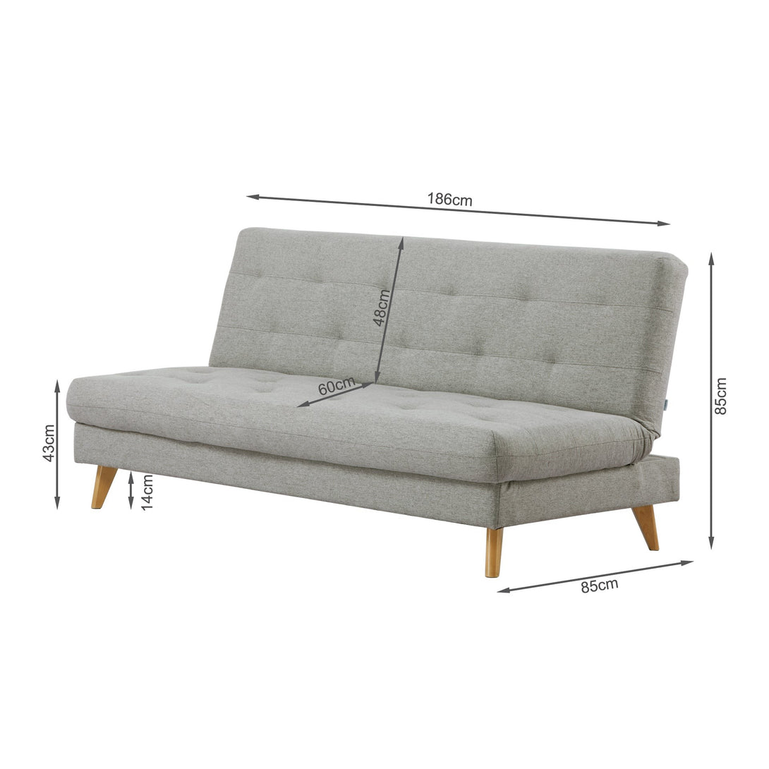 Camden 3 Seater Sofa Bed with Storage - Grey