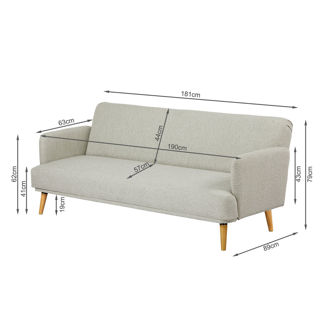 Silverton 3 Seater Sofa Bed - Light Grey