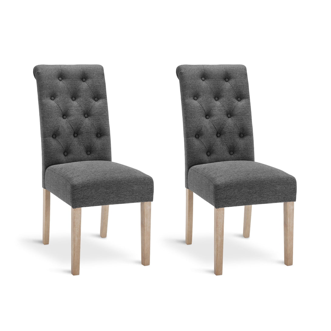 Zoey Upholstered Dining Chair - Set of 2 - Dark Grey