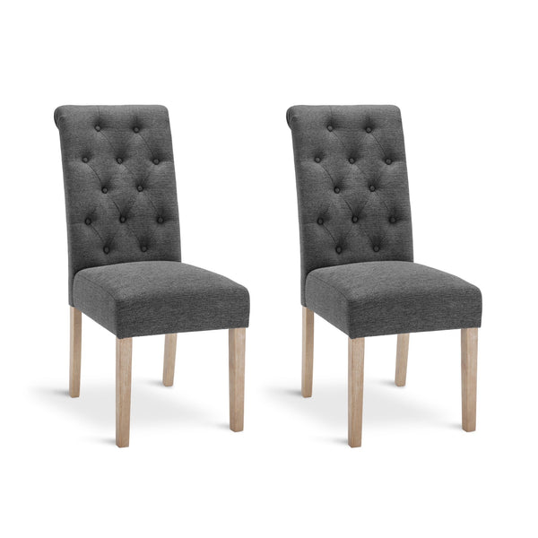 Zoey Upholstered Dining Chair - Set of 2 - Dark Grey