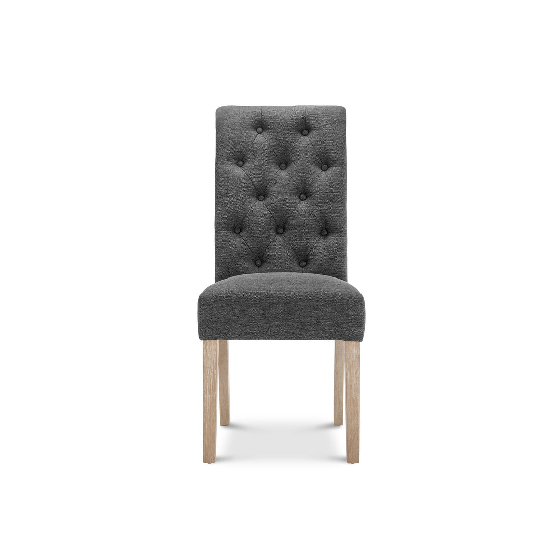 Zoey Upholstered Dining Chair - Set of 2 - Dark Grey