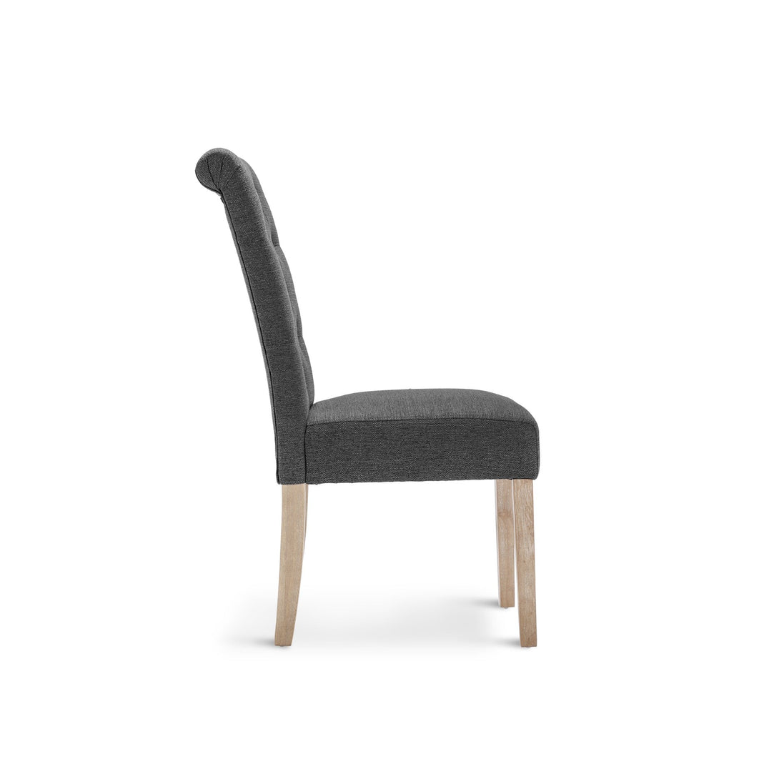 Zoey Upholstered Dining Chair - Set of 2 - Dark Grey