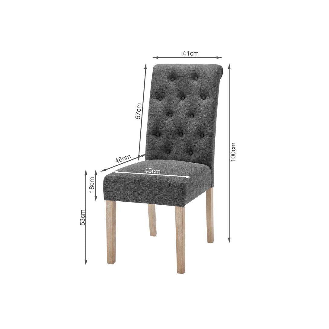 Zoey Upholstered Dining Chair - Set of 2 - Dark Grey