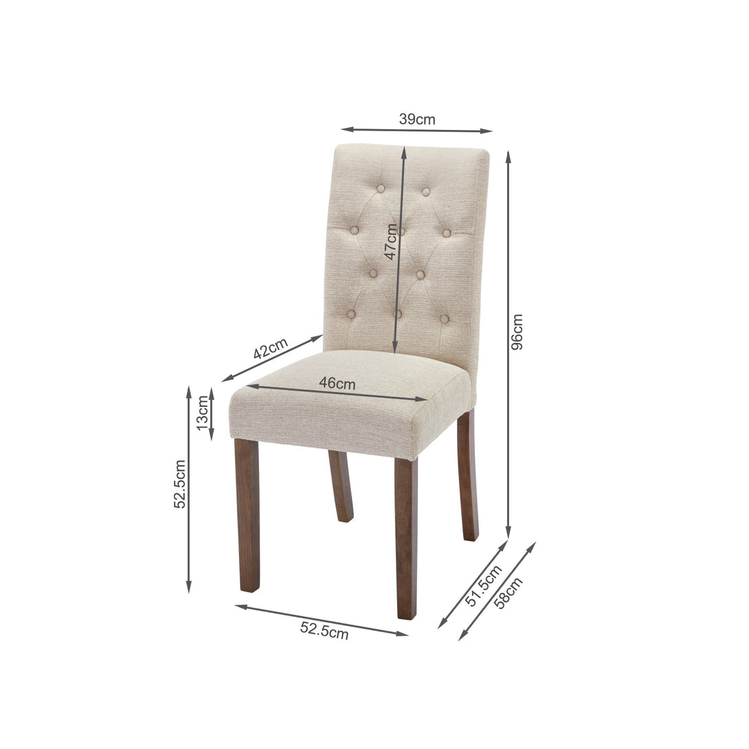 Lucia Upholstered Dining Chair - Set of 2 - Beige