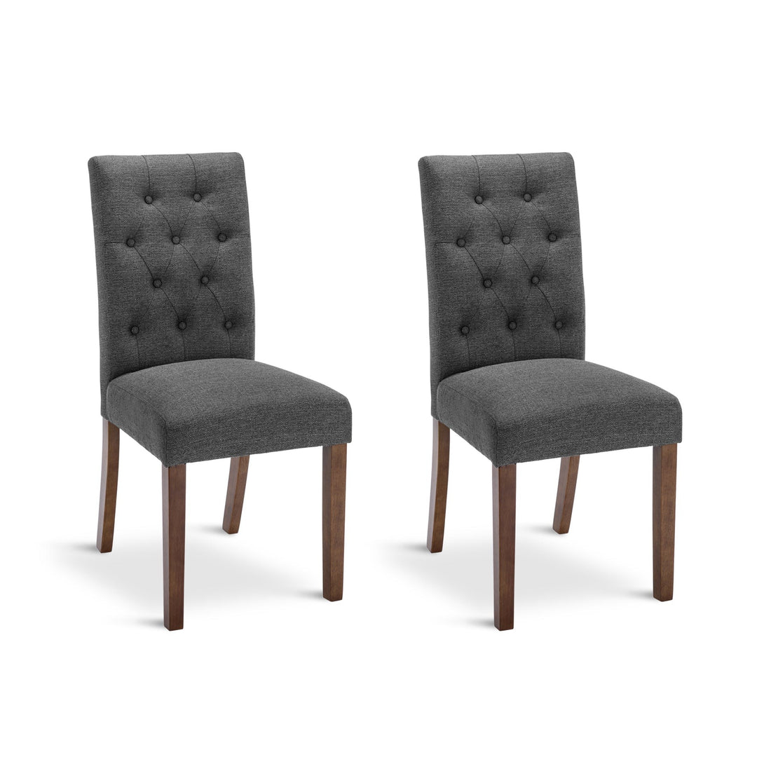 Lucia Upholstered Dining Chair - Set of 2 - Dark Grey