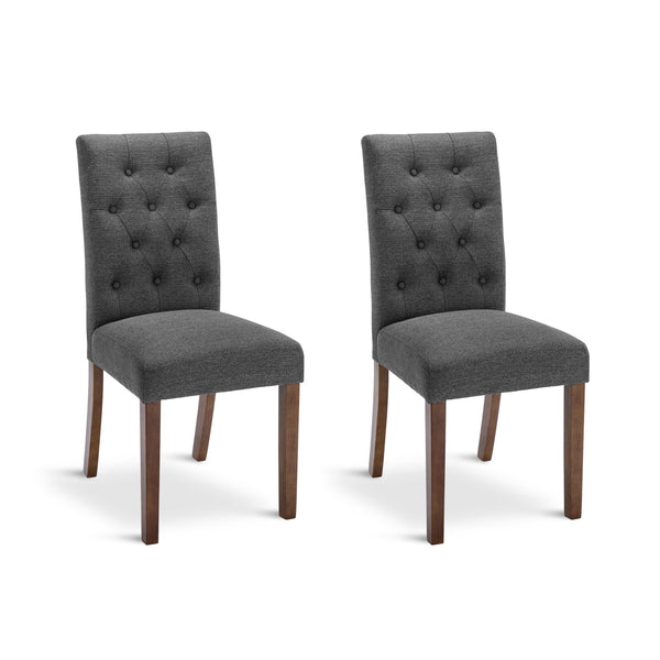 Lucia Upholstered Dining Chair - Set of 2 - Dark Grey