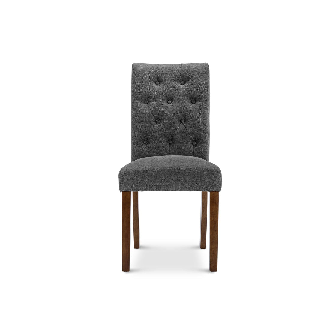 Lucia Upholstered Dining Chair - Set of 2 - Dark Grey
