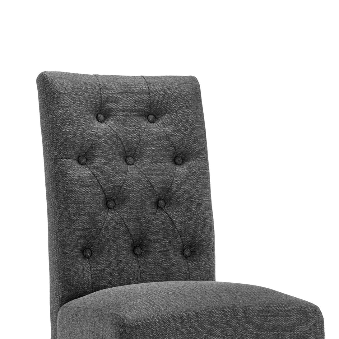 Lucia Upholstered Dining Chair - Set of 2 - Dark Grey