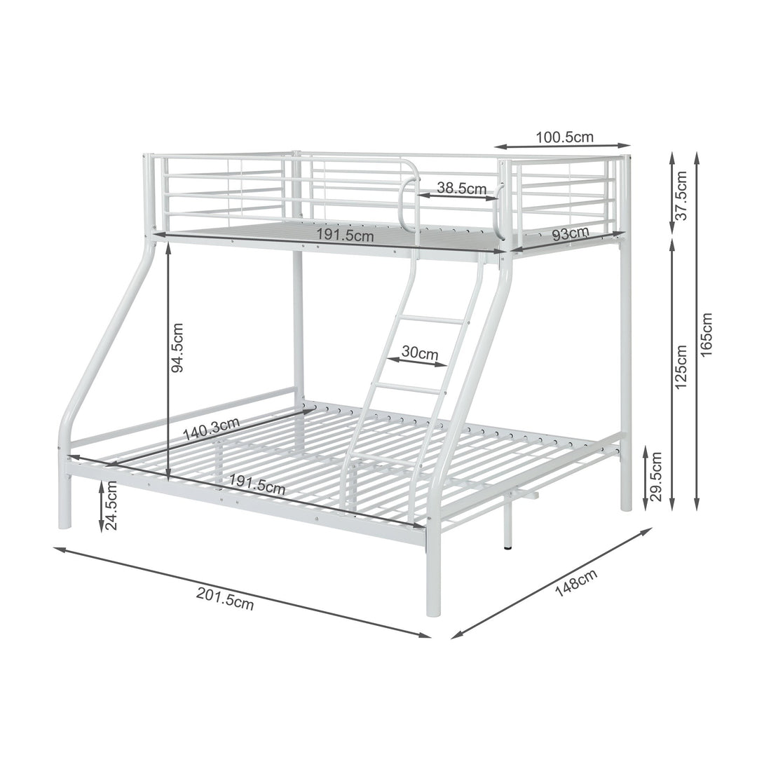 Dobson Metal Triple Bunk Bed - White