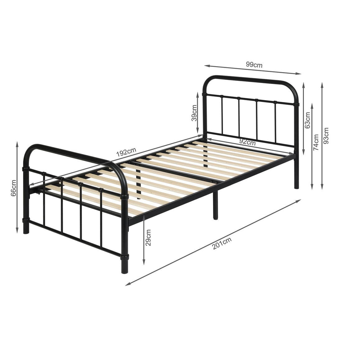 Taylor Single Metal Bed Frame - Black