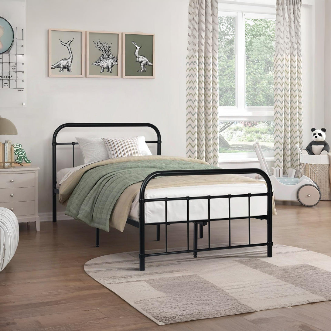 Taylor King Single Metal Bed Frame - Black