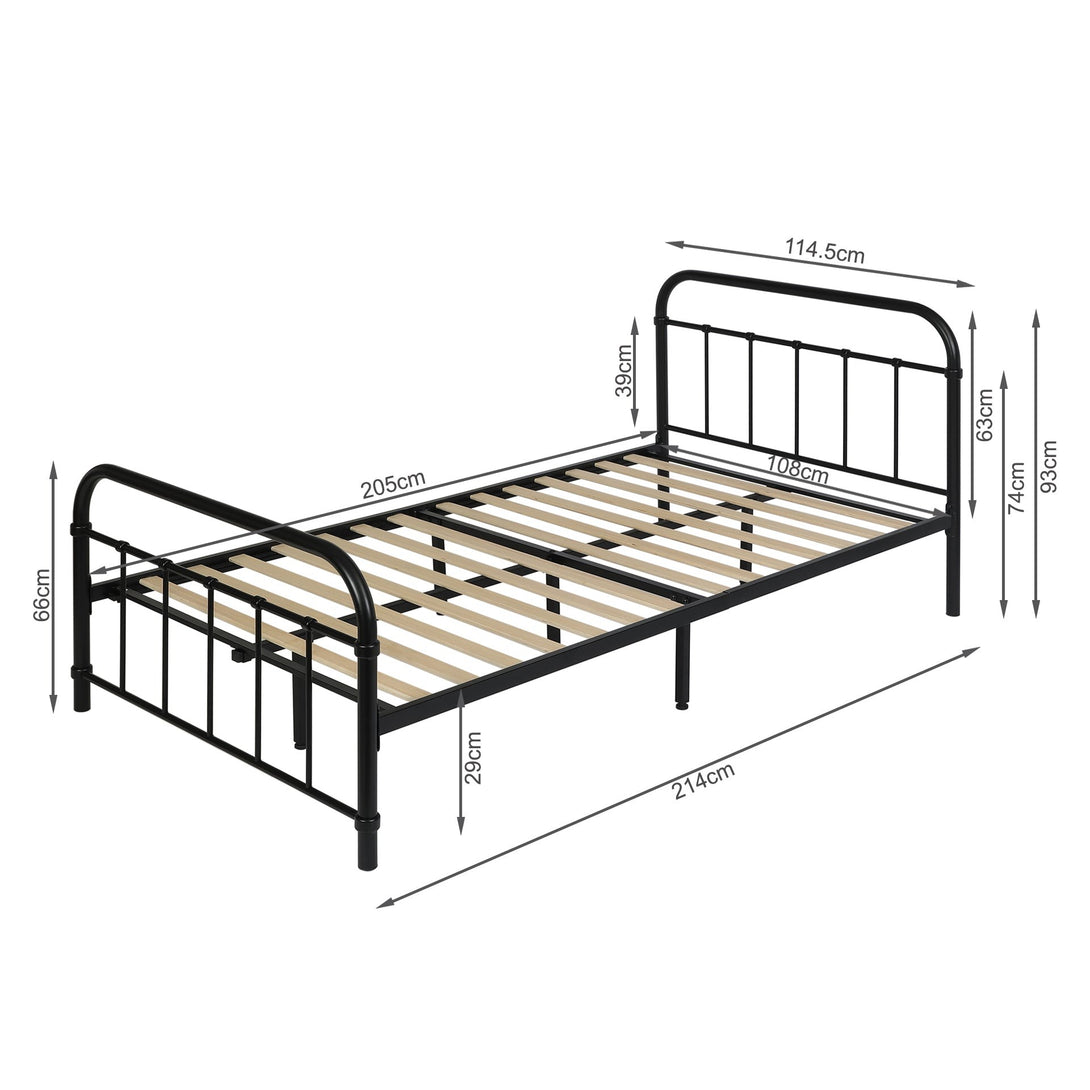 Taylor King Single Metal Bed Frame - Black