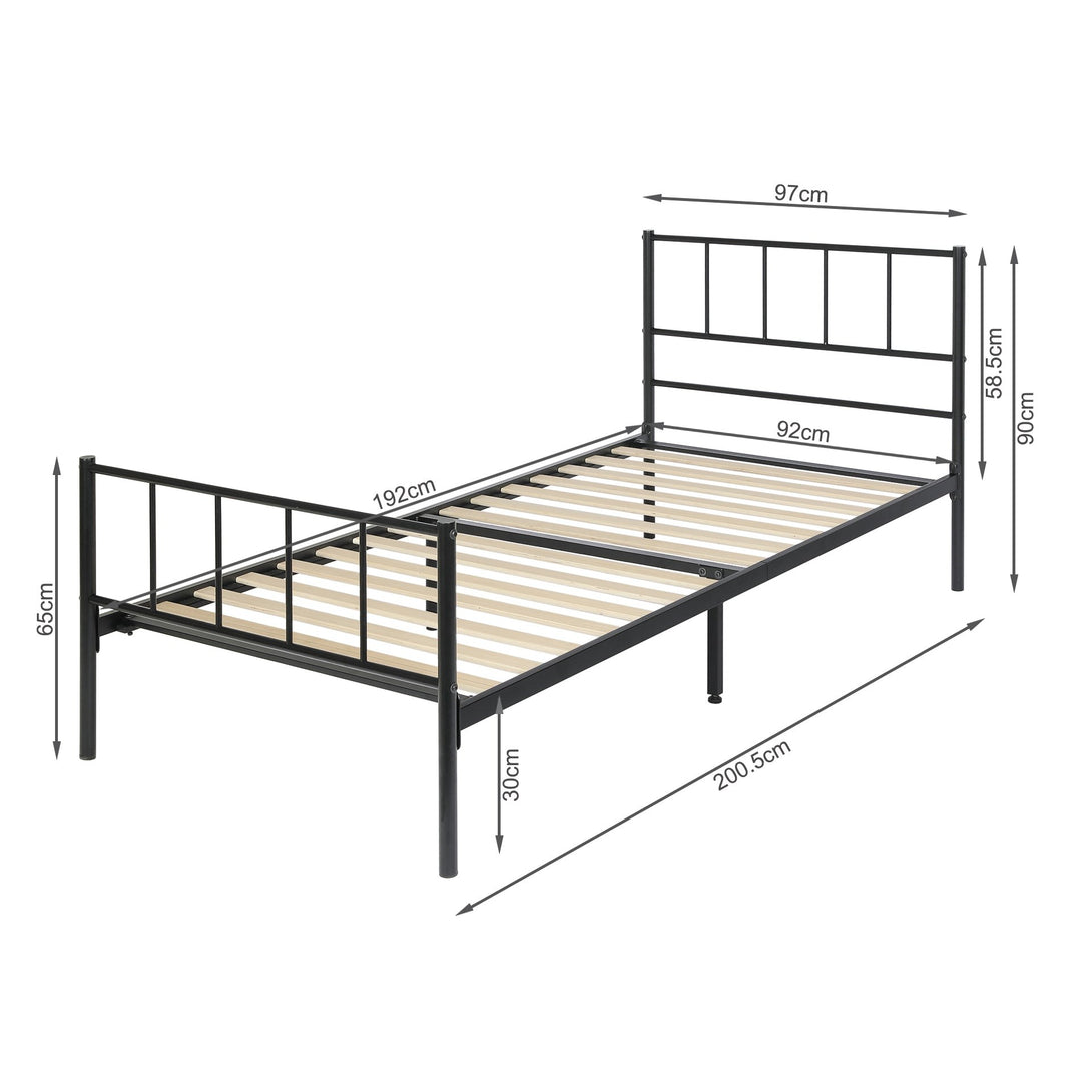 Keira Single Metal Bed Frame - Black
