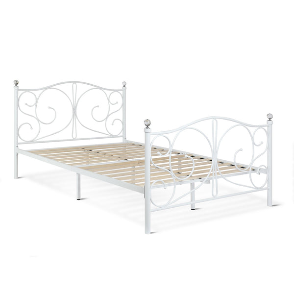 Manaia Double Metal Bed Frame - White