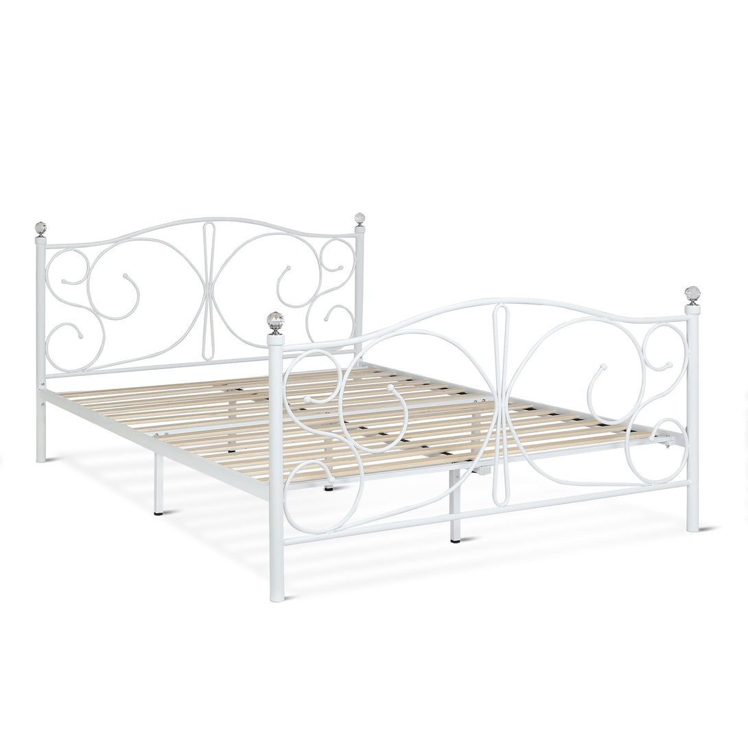 Manaia Queen Metal Bed Frame - White