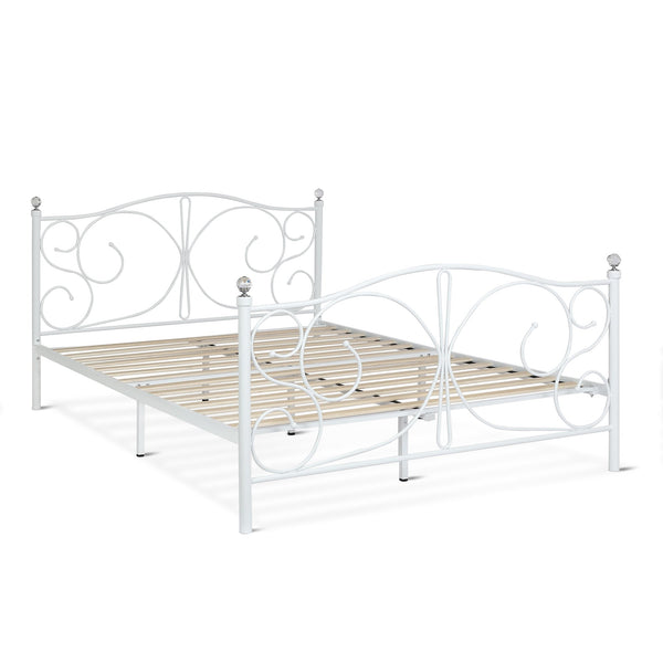 Manaia Queen Metal Bed Frame - White