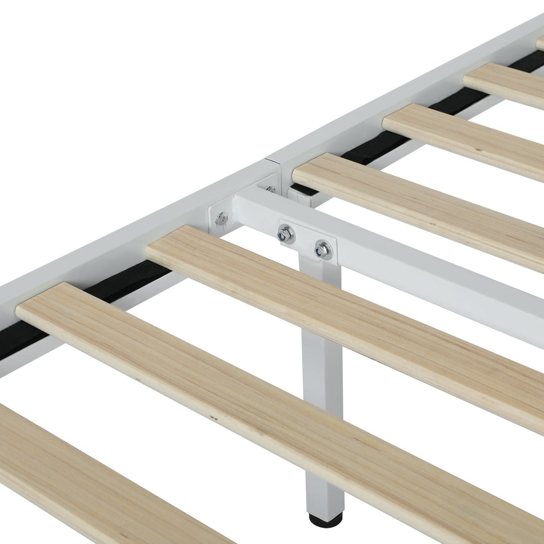 Manaia Queen Metal Bed Frame - White