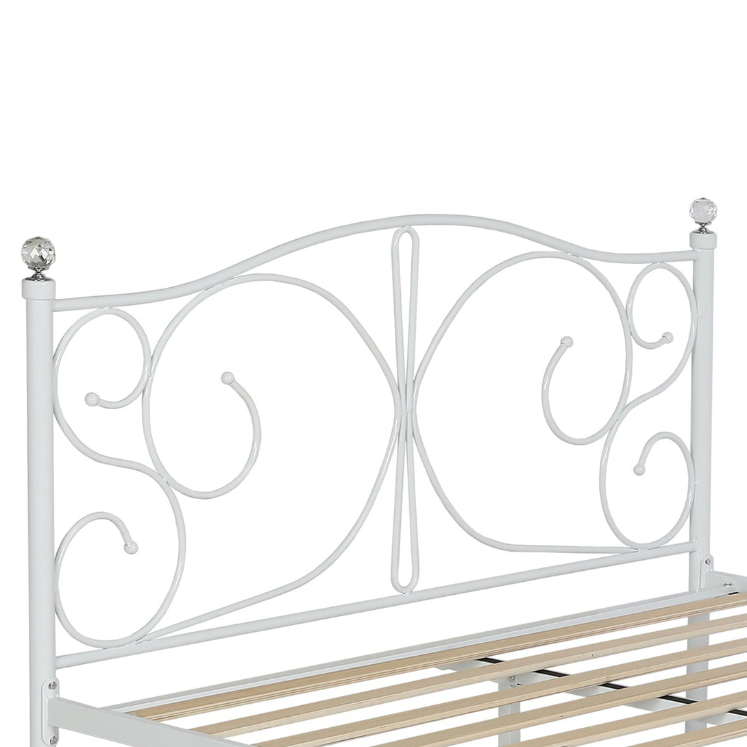 Manaia Queen Metal Bed Frame - White