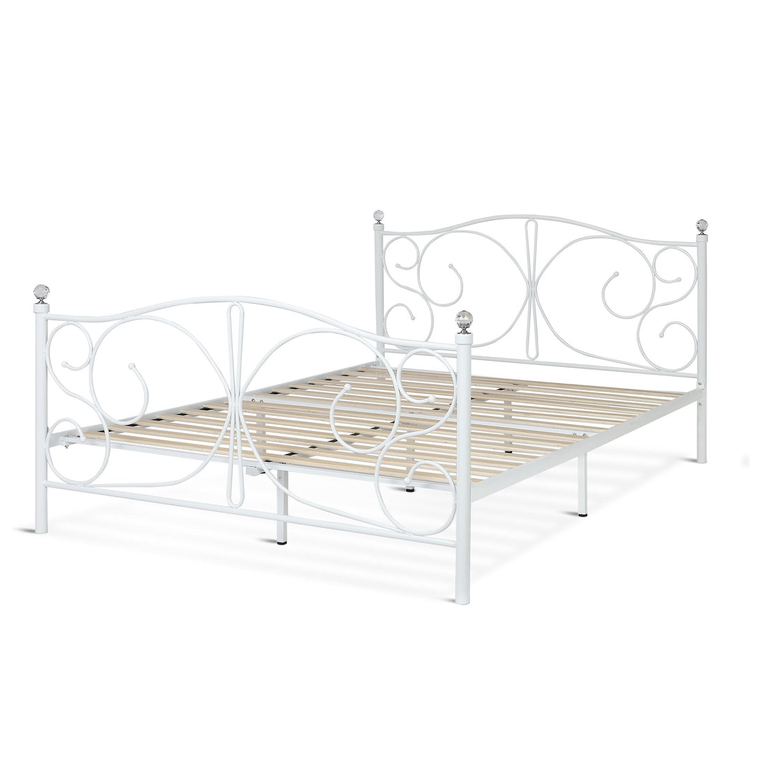 Manaia Queen Metal Bed Frame - White