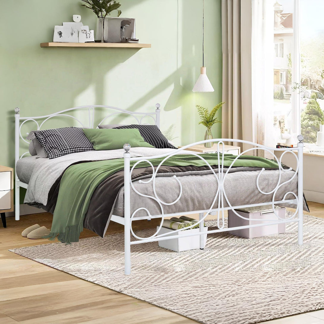 Manaia Queen Metal Bed Frame - White