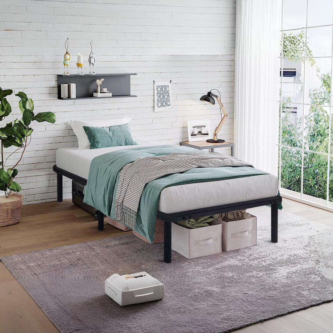 Graham Single Metal Bed Frame - Black