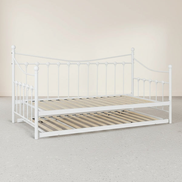 Hartz Single Metal Trundle Bed Frame - White