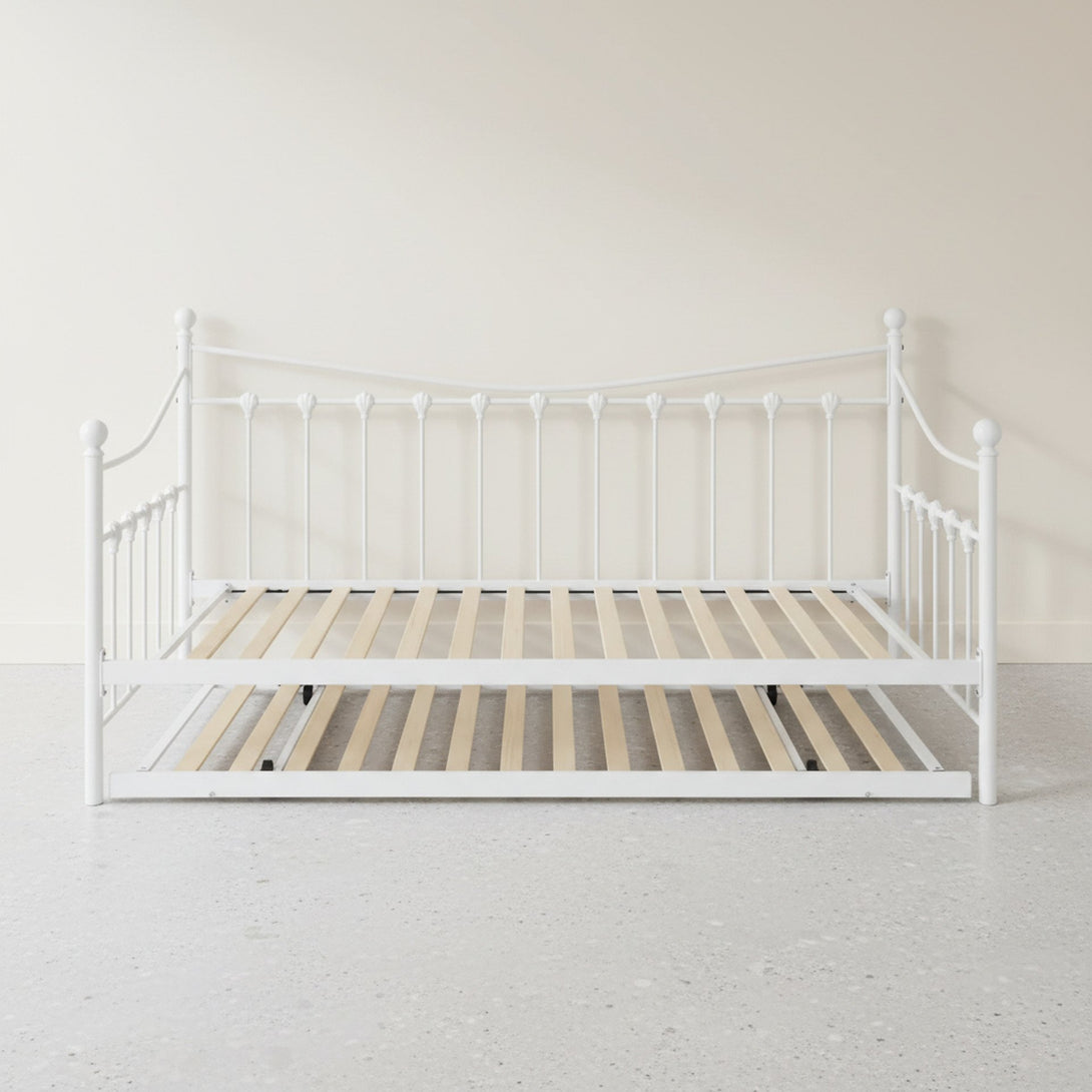 Hartz Single Metal Trundle Bed Frame - White