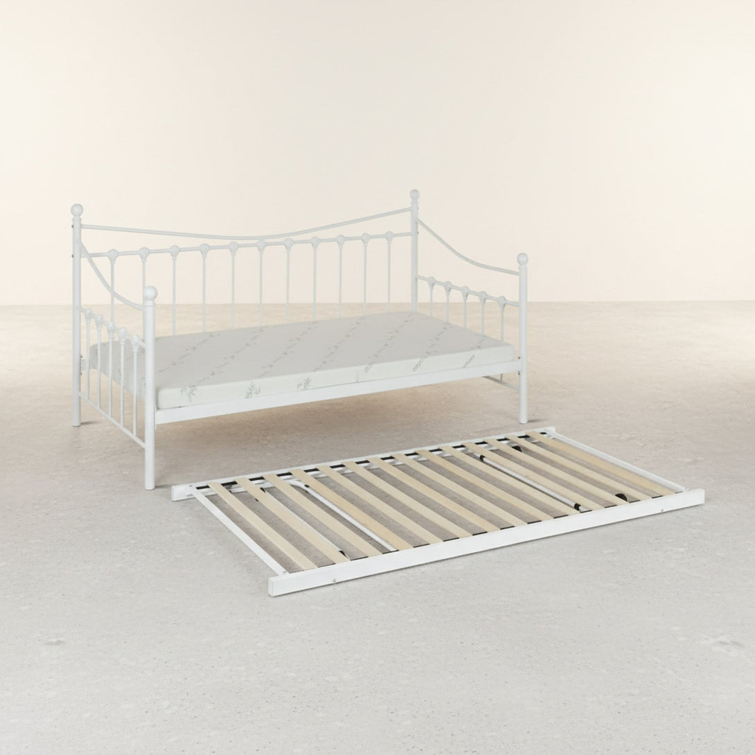 Hartz Single Metal Trundle Bed Frame - White