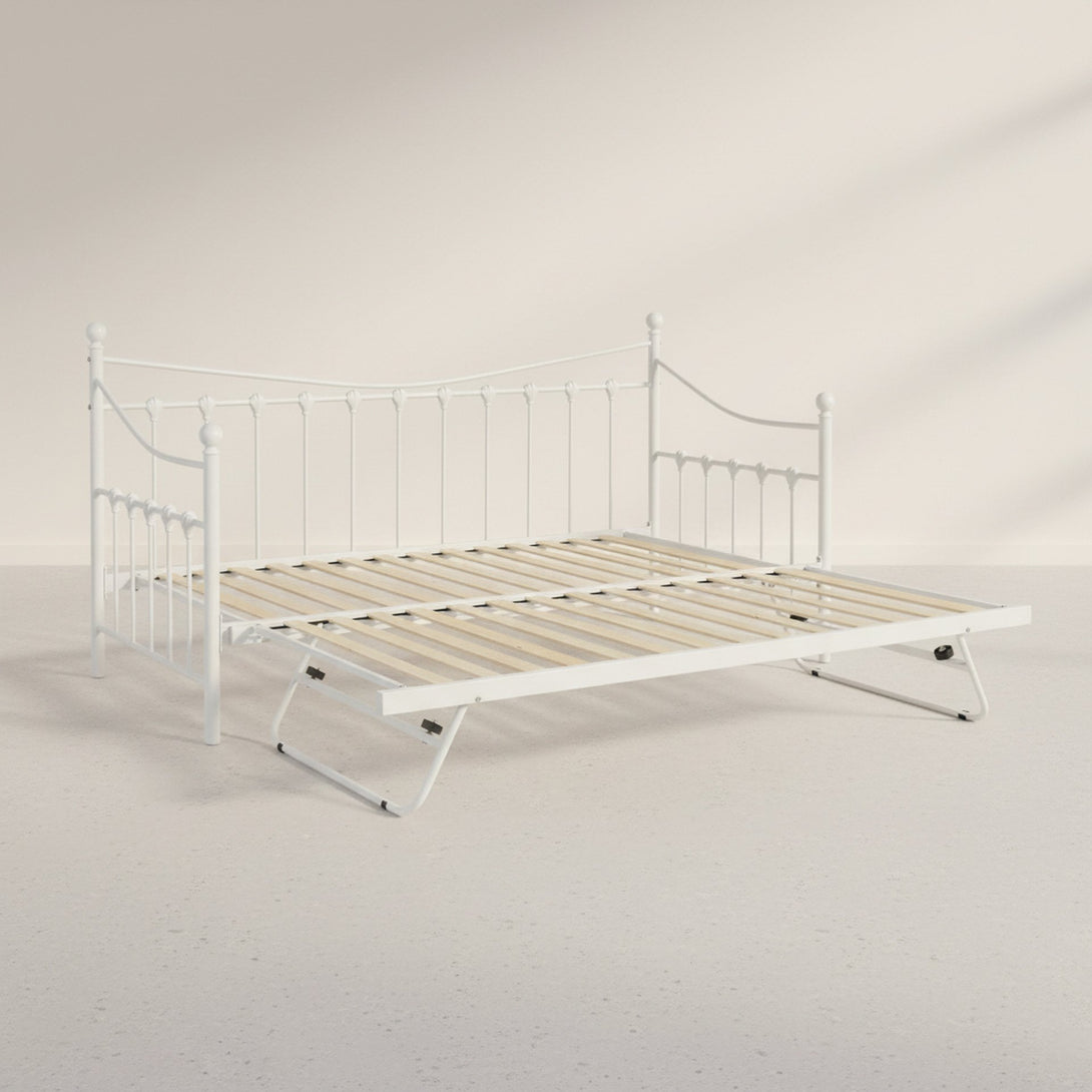 Hartz Single Metal Trundle Bed Frame - White