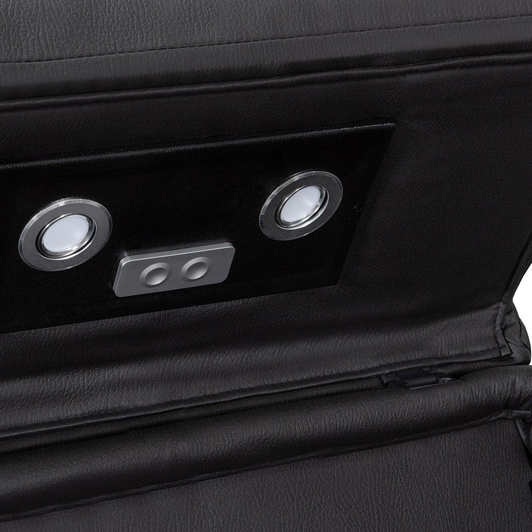 Kingston Electric Recliner Corner Sofa - Black