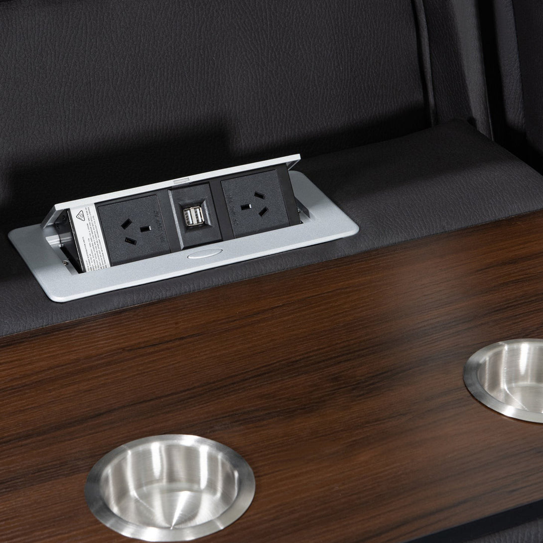 Kingston Electric Recliner Corner Sofa - Black