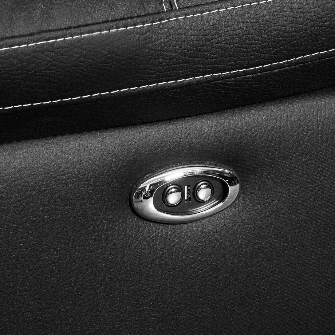 Kingston Electric Recliner Corner Sofa - Black