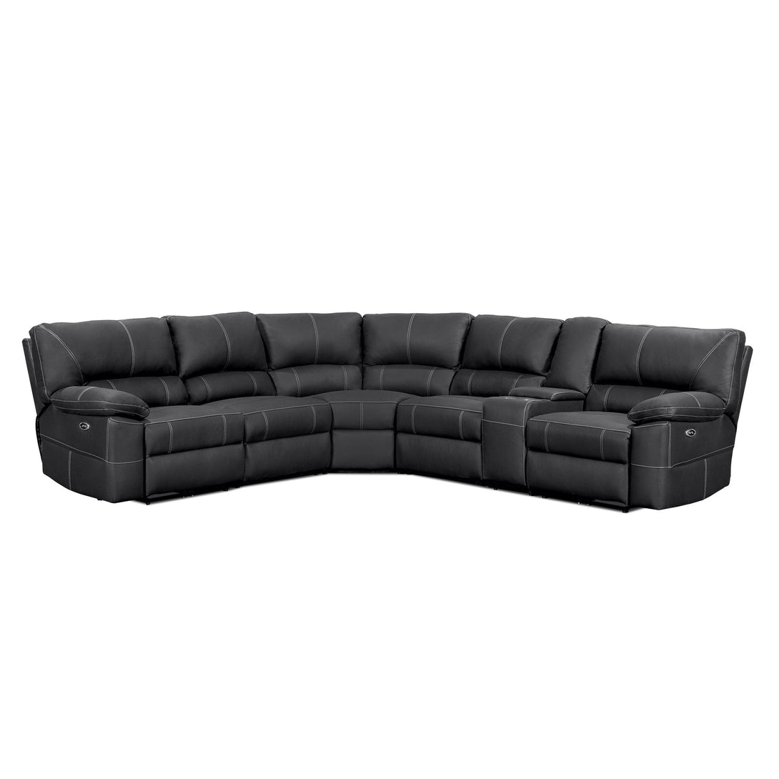 Kingston Electric Recliner Corner Sofa - Black