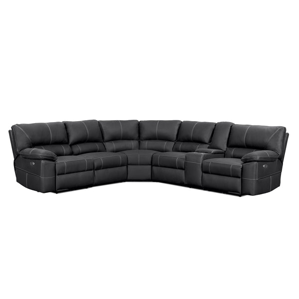 Kingston Electric Recliner Corner Sofa - Black