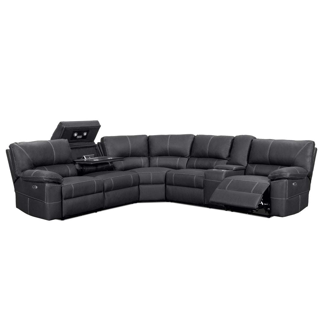 Kingston Electric Recliner Corner Sofa - Black