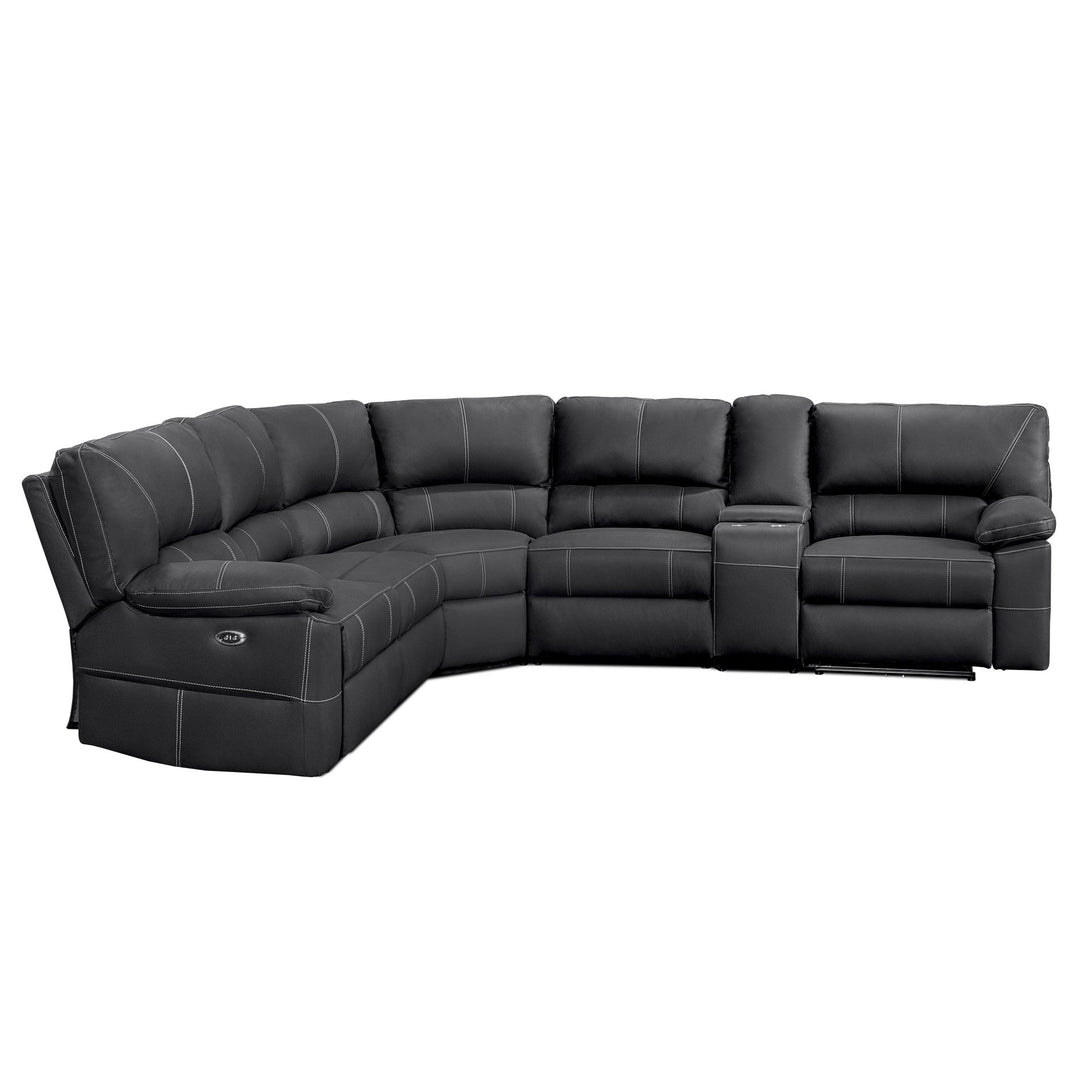Kingston Electric Recliner Corner Sofa - Black