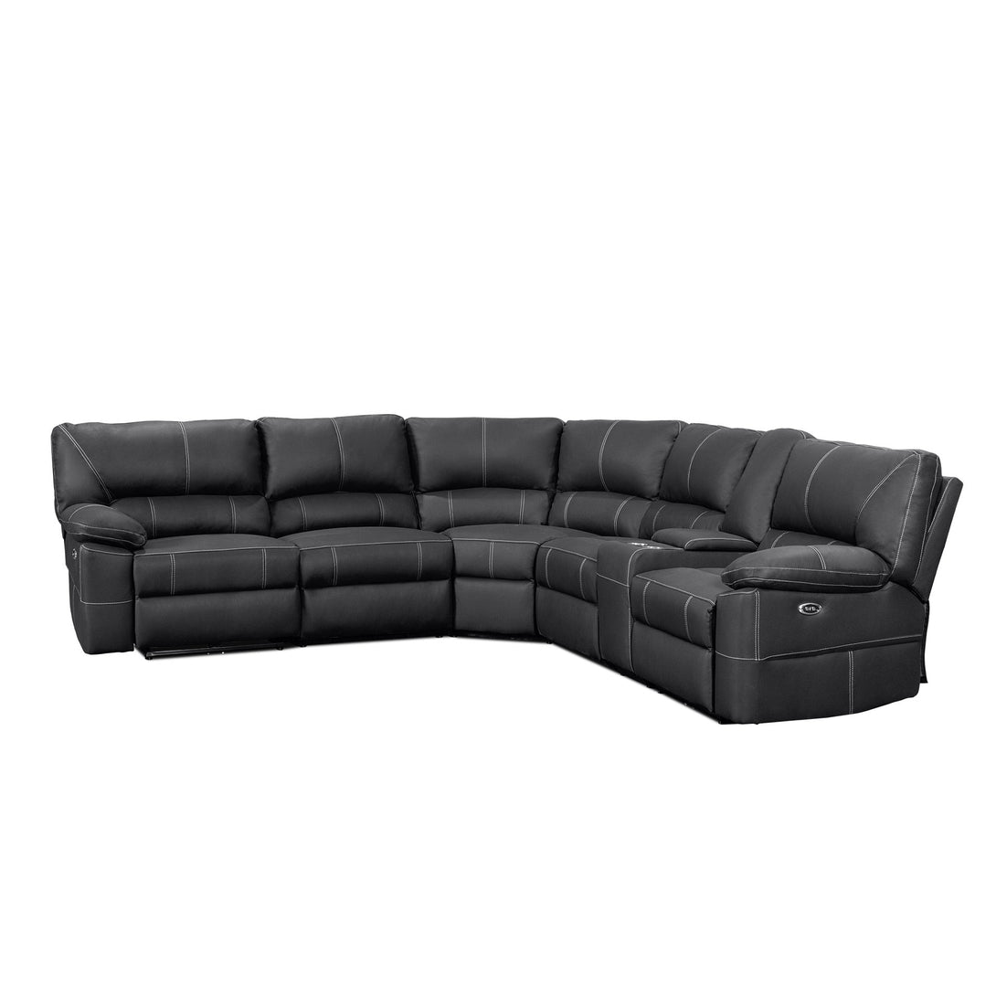 Kingston Electric Recliner Corner Sofa - Black