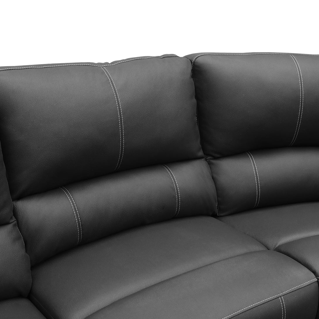 Kingston Electric Recliner Corner Sofa - Black