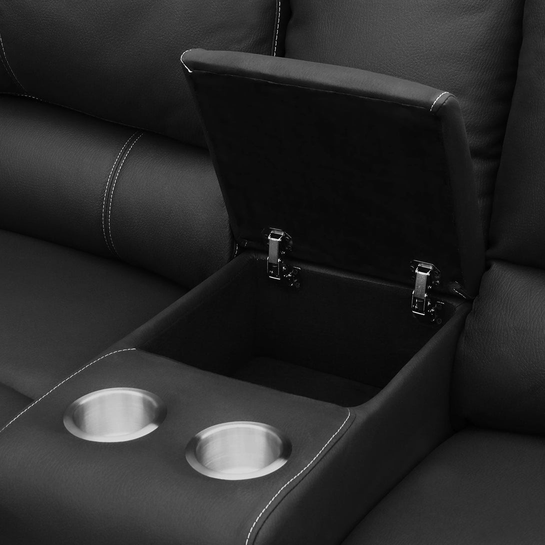 Kingston Electric Recliner Corner Sofa - Black