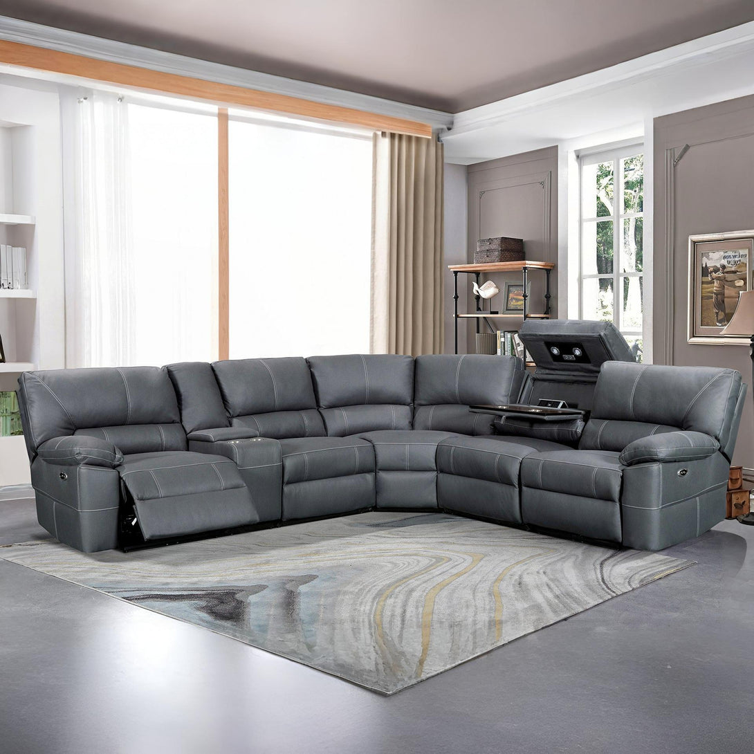 Kingston Electric Recliner Corner Sofa - Grey