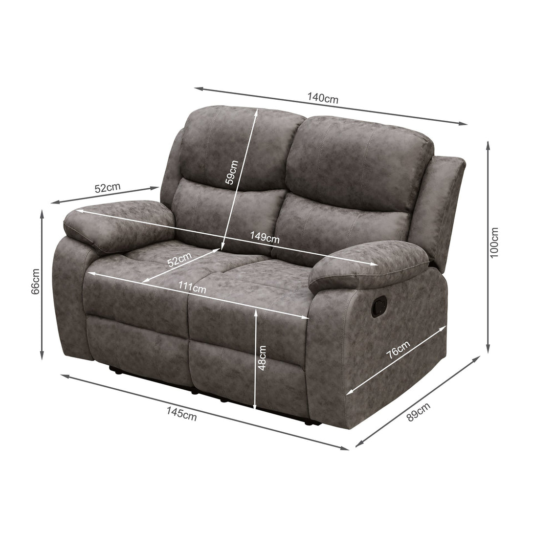 Wilson Manual 2 Seater Recliner Sofa - Brown