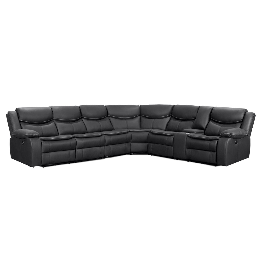 Mandan Electric Recliner Corner Sofa - Black