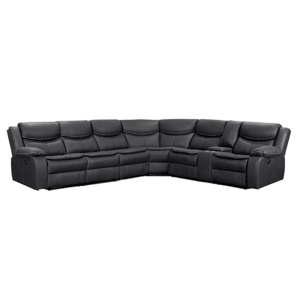 Mandan Electric Recliner Corner Sofa - Black