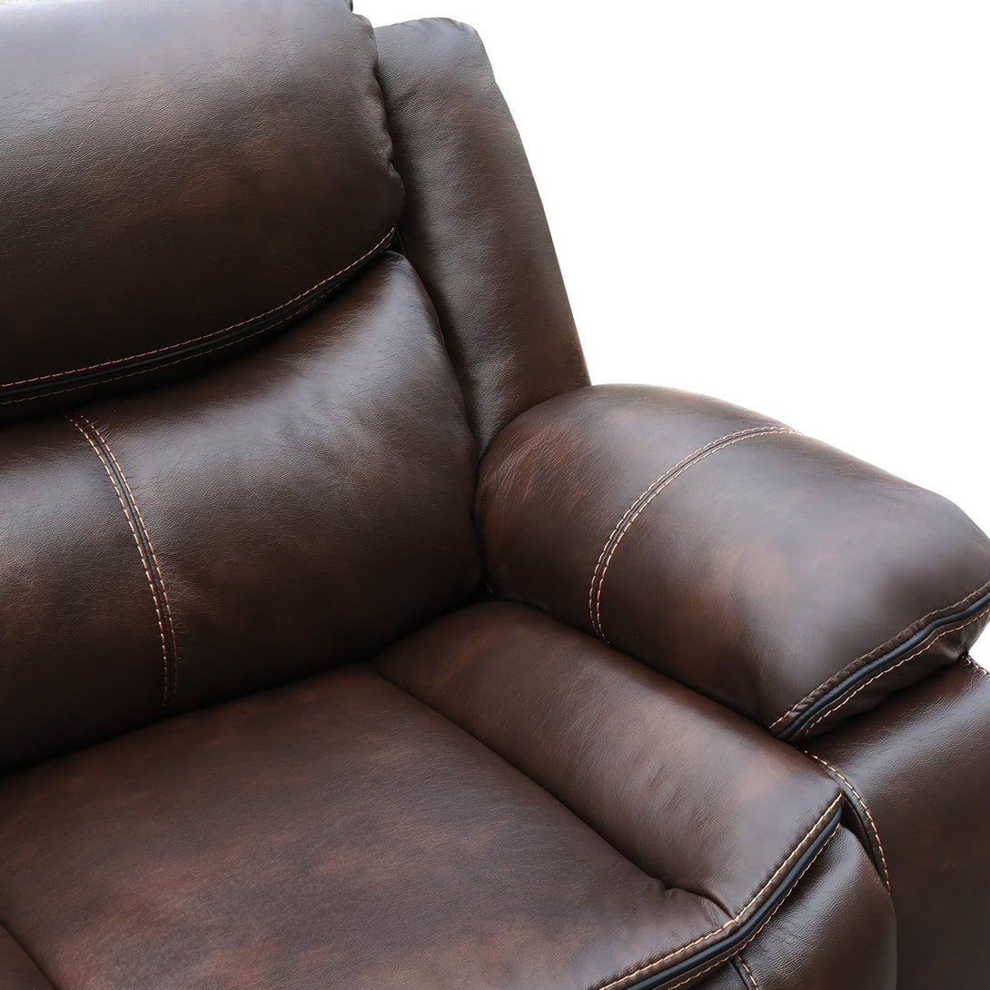 Mandan Manual Recliner Corner Sofa - Brown