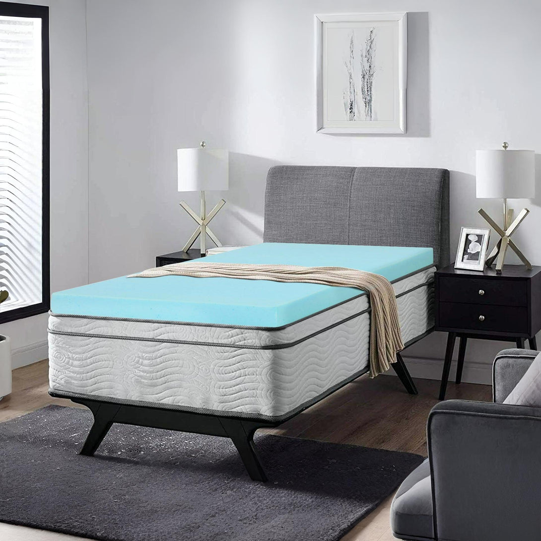 Comfort Plush Gel Memory Foam Mattress Topper - Single