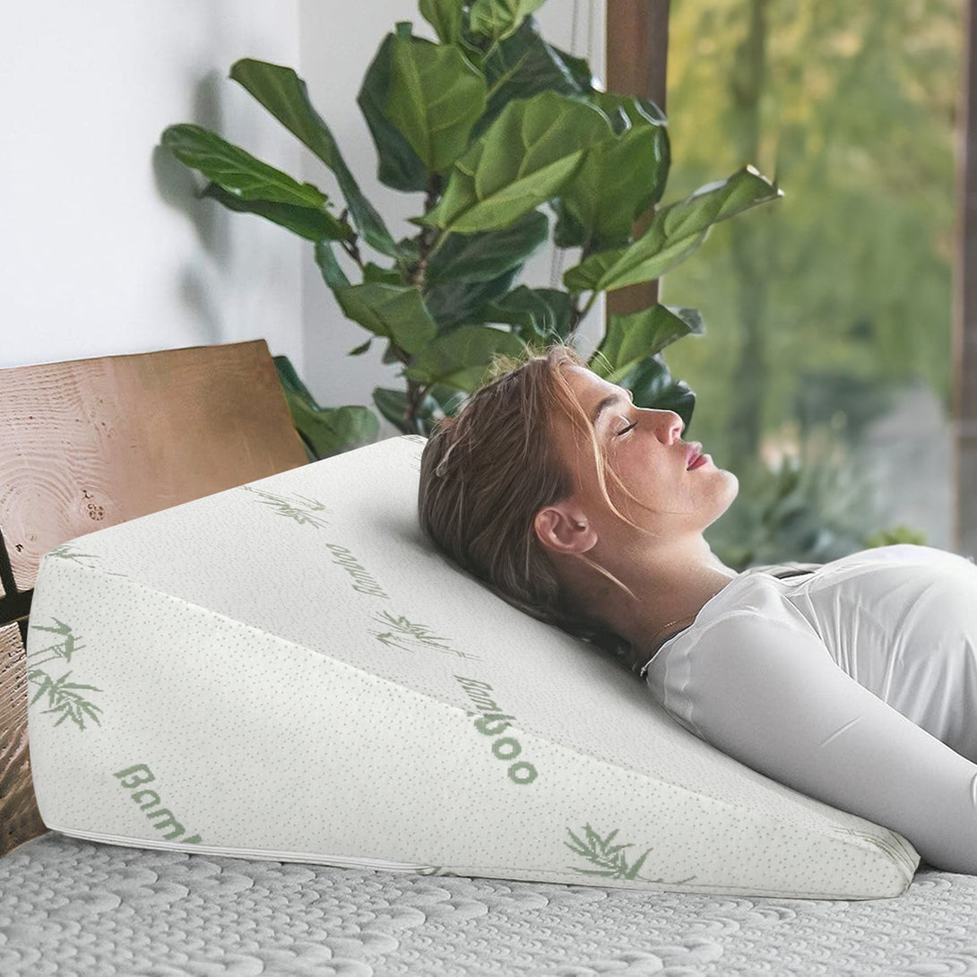 Pure Wedge Bamboo Gel Memory Foam Wedge Pillow