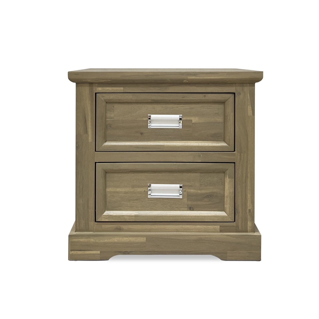 Hadley Solid Acacia Wood Bedside Table - Emerland Grey