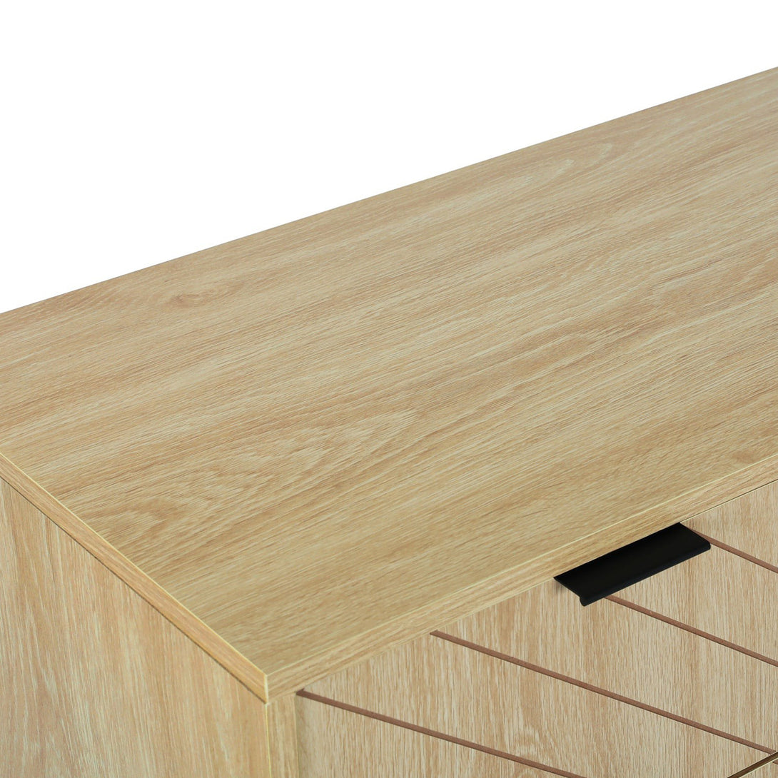 Crovo Wooden 6 Drawers Lowboy - Natural